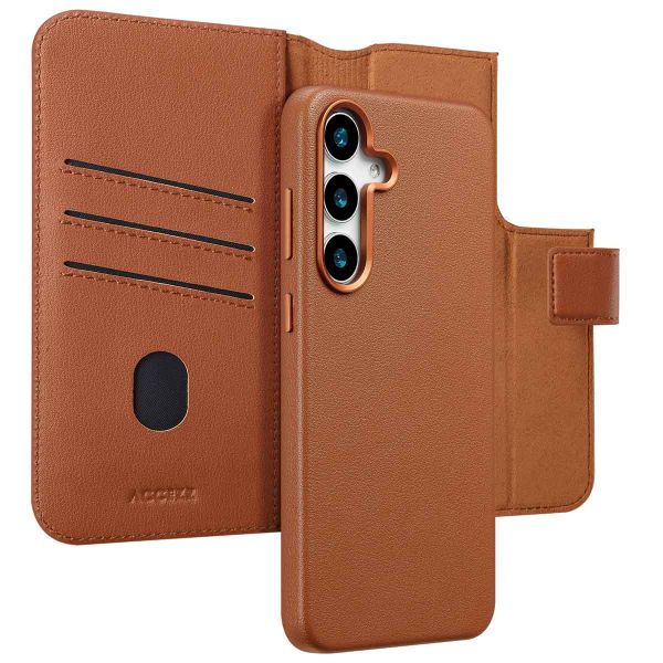 Accezz Étui de téléphone portefeuille en cuir 2-en-1 avec MagSafe Samsung Galaxy S25 Plus - Sienna Brown