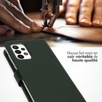 Selencia Étui portefeuille en cuir véritable Samsung Galaxy A23 (5G) - Vert
