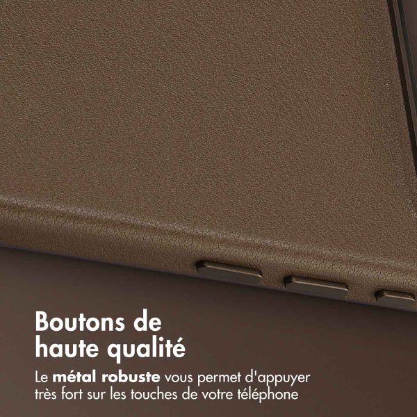 Accezz Coque arrière en cuir avec MagSafe Apple iPhone Air - Marron café