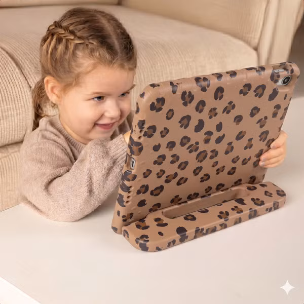 imoshion Coque arrière Kidsproof Design avec poignée Samsung Galaxy Tab A11 Plus / A9 Plus - Motif panthère