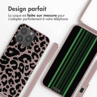 imoshion Coque design en silicone avec cordon Apple iPhone 15 Pro Max - Animal Pink
