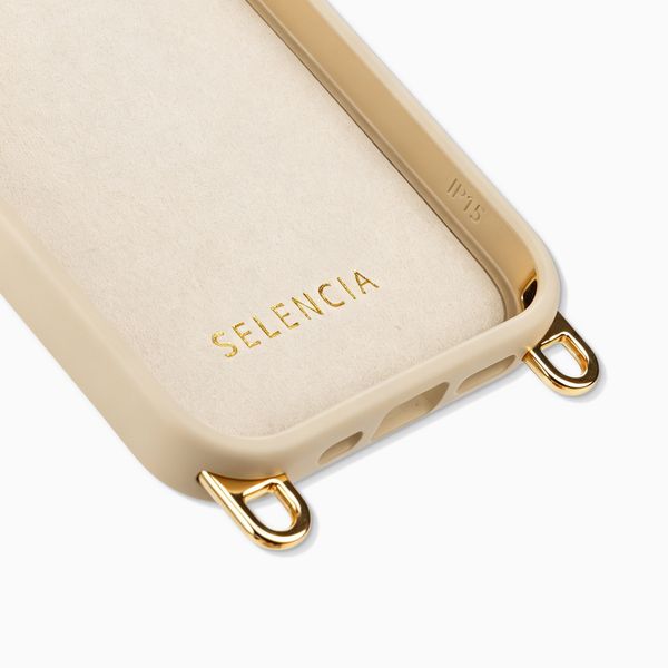 Selencia Coque arrière Rivièra avec MagSafe avec crochets amovibles Apple iPhone 15 - Milky Latte