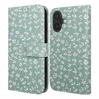 imoshion Étui de télephone portefeuille Design Apple iPhone 17 - Smoke Green Flowers