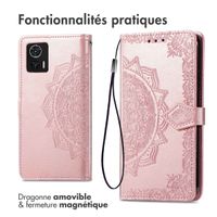 imoshion Etui de téléphone portefeuille Mandala Motorola Edge 30 Neo - Rose Dorée