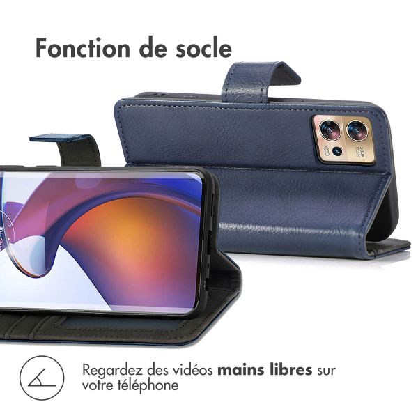 imoshion Étui de téléphone portefeuille Luxe Motorola Edge 30 Fusion - Bleu foncé