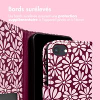 imoshion Étui de télephone portefeuille Design Apple iPhone SE (2022 / 2020) / 8 / 7 / 6(s) - Bloom Love Blush
