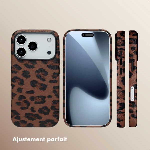 Selencia Coque Sabi imprimé panthère avec MagSafe Apple iPhone 17 Pro - Mocha Brown