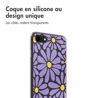 imoshion Coque design pour iPhone SE (2022 / 2020) / 8 / 7 - Tropical Violet Flowers Connect