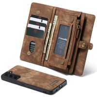 CaseMe Etui de téléphone de luxe en cuir deux en un Samsung Galaxy S22 - Brun