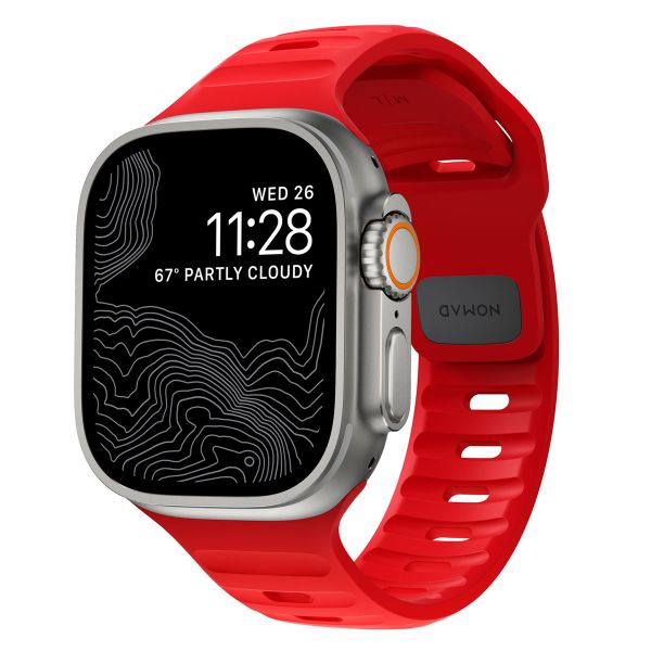 Nomad Bracelet Sport FKM Apple Watch Series 1-10 / SE / Ultra (2) - 42/44/45/46/49 mm - Night Watch Red