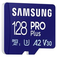 Samsung PRO Plus microSD 2023 - 128GB - Inclus un adaptateur SD - UHS-I/U3/Full HD/4K UHD