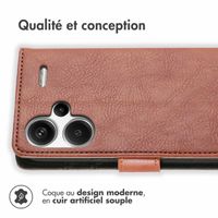 imoshion Étui de téléphone portefeuille Luxe Xiaomi Redmi Note 13 Pro Plus (5G) - Brun