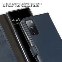 Selencia Étui portefeuille en cuir véritable Samsung Galaxy S20 FE - Bleu