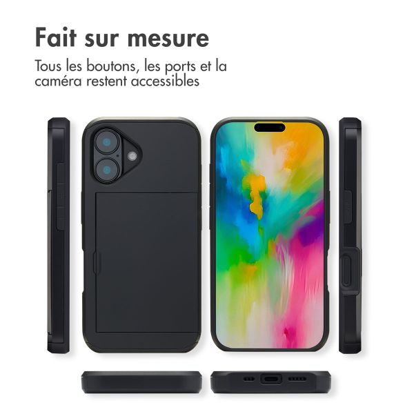 imoshion Coque arrière avec porte-cartes Apple iPhone 16 - Noir