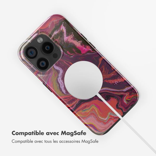 Selencia Coque arrière Vivid avec MagSafe Apple iPhone 15 Pro - Marble Purple