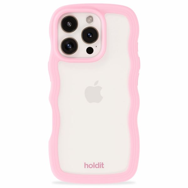 Holdit Coque Wavy iPhone 16 Pro - Pink / Transparent