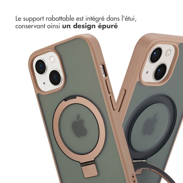 Accezz Coque Ring Stand avec MagSafe iPhone 15 - Brown