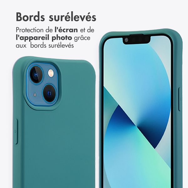 imoshion Coque arrière Color avec cordon amovible et MagSafe Apple iPhone 13 - Vert foncé