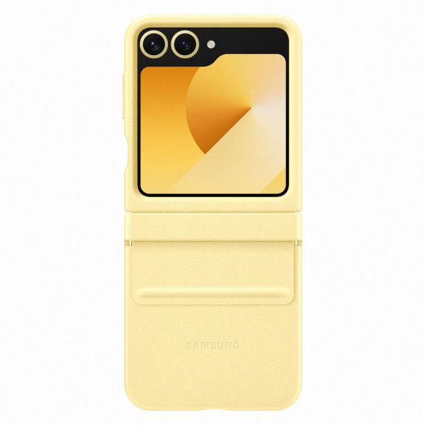 Samsung Original Coque KindSuit en Cuir Végan Samsung Galaxy Z Flip 6 / Flip 7 FE - Yellow