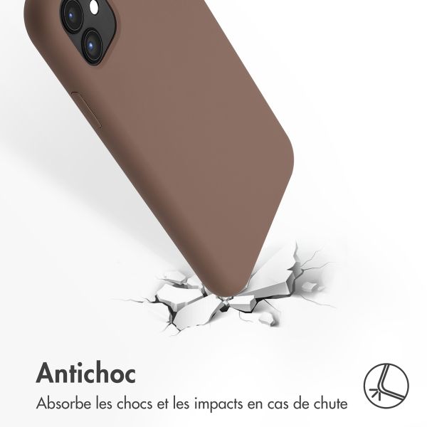 Accezz Coque Liquid Silicone avec MagSafe Apple iPhone 11 - Marron clair
