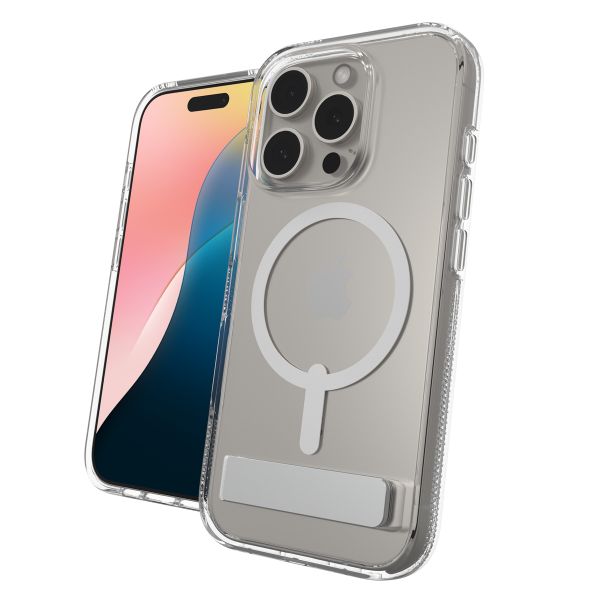 ZAGG Coque Crystal Palace Snap KickStand avec MagSafe iPhone 16 Pro - Transparent