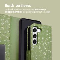 imoshion Étui de télephone portefeuille Design Samsung Galaxy S22 - Green Flowers