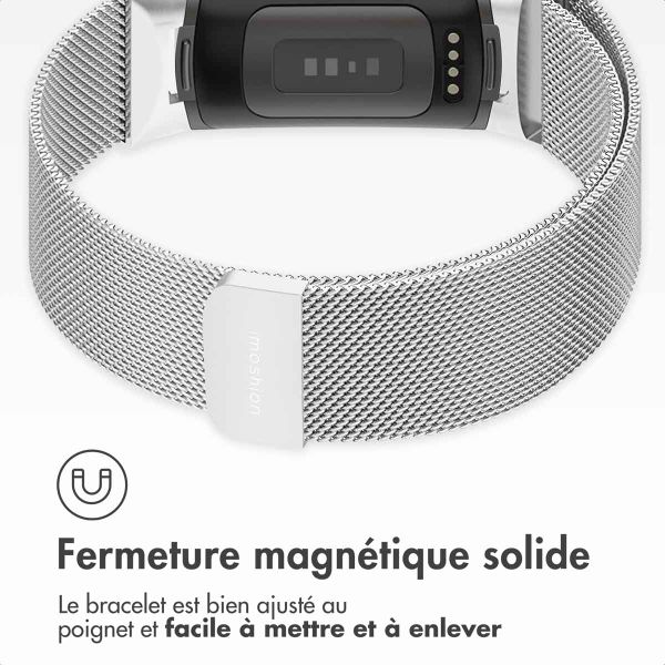 imoshion Bracelet magnétique milanais Fitbit Charge 5 - Taille M - Argent