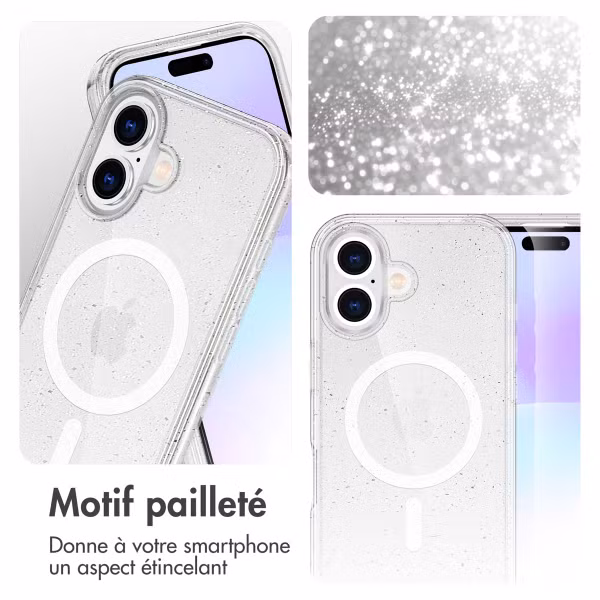 imoshion Coque Pailletée avec MagSafe Apple iPhone 17 - Transparent