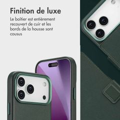 Accezz Étui de télephone portefeuille en cuir 2-en-1 avec MagSafe Apple iPhone 17 Pro Max - Cedar Green