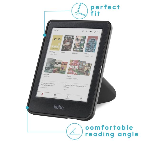 imoshion Étui de liseuse portefeuille Pliable Kobo Clara Colour / BW - Noir