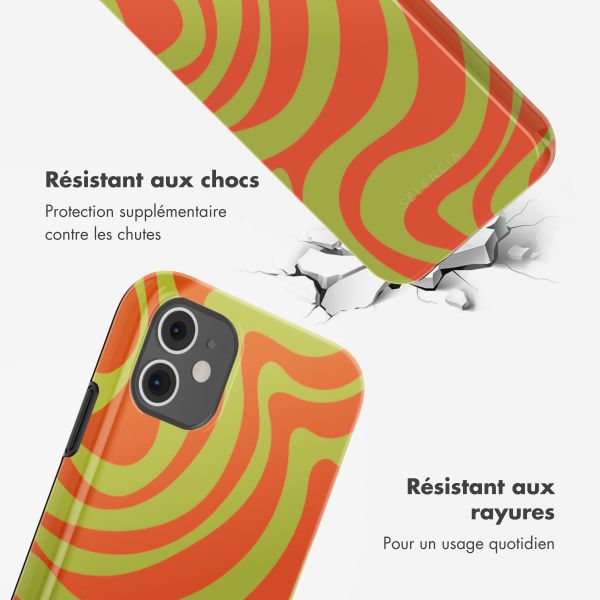 Selencia Coque arrière Vivid Apple iPhone 11 - Wavy Swirl Orange Fern