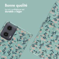 imoshion Étui de télephone portefeuille Design Motorola Moto G34 - Blue Flowers