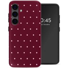 Selencia Coque arrière Vivid avec MagSafe Samsung Galaxy S24 - Happy Dots Burgundy
