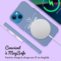 Coque de couleur personnalisée MagSafe avec cordon amovible  et cœur élégant iPhone 13 - Ash Blue