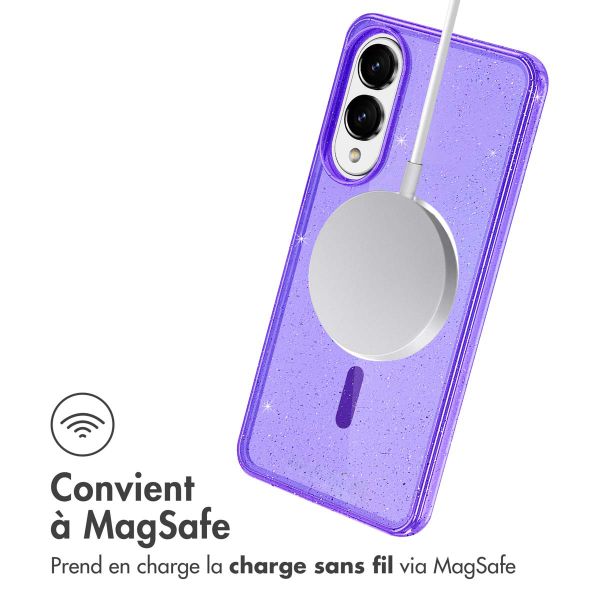 imoshion Coque Pailletée avec MagSafe Samsung Galaxy S25 Edge - Violet