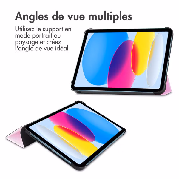 imoshion Coque tablette Trifold Apple iPad 11 (2025) 11 pouces A16 / iPad 10 (2022) 10.9 pouces - Rose