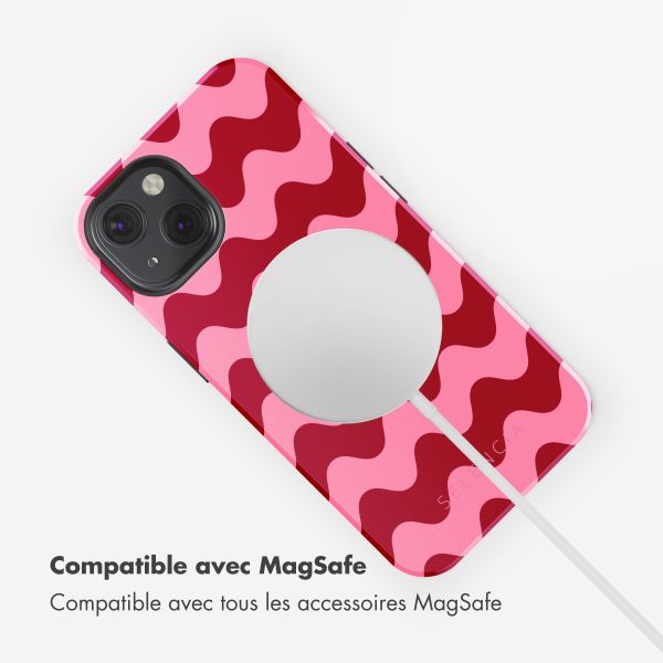 Selencia Coque arrière Vivid Tough avec MagSafe iPhone 13 - Wave Vibes Lipstick