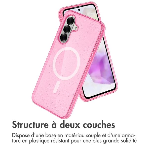 imoshion Coque Pailletée avec MagSafe Samsung Galaxy A36 - Paillettes Rose