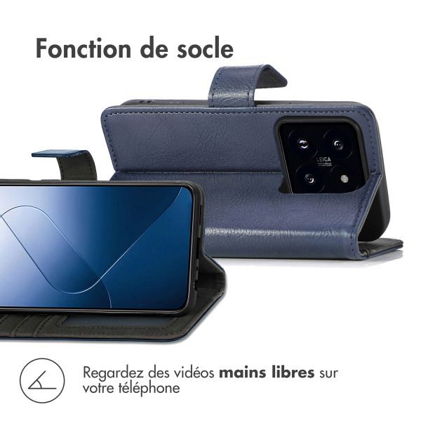 imoshion Étui de téléphone portefeuille Luxe Xiaomi 14 - Bleu foncé