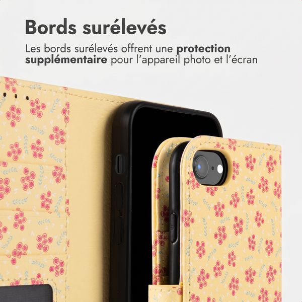 imoshion Étui de télephone portefeuille Design Apple iPhone 17e / 16e - Sunny Yellow Petite Flowers