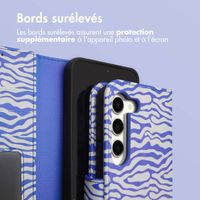imoshion Étui de télephone portefeuille Design Samsung Galaxy S23 - White Blue Stripes