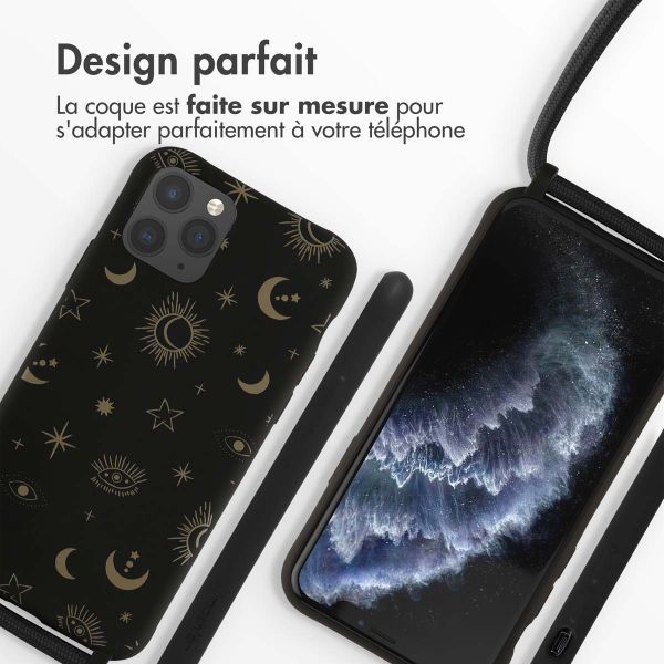 imoshion Coque design en silicone avec cordon iPhone 11 Pro - Sky Black