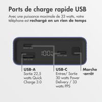 imoshion Ultra Series Aluminium | Batterie externe 20.000 mAh - Charge rapide jusqu'à 33 watts - Bleu Cobalt