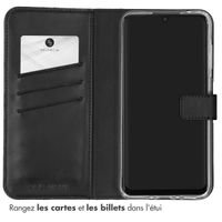 Selencia Étui portefeuille en cuir véritable Samsung Galaxy A35 - Noir