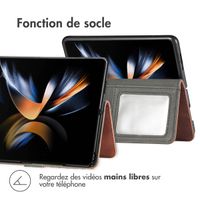 imoshion Étui de téléphone portefeuille Luxe Samsung Galaxy Z Fold 5 - Brun