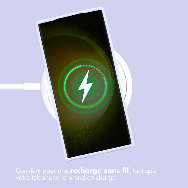 Accezz Coque Liquid Silicone Samsung Galaxy S23 Ultra - Violet