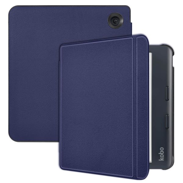 imoshion Étui de liseuse portefeuille Slim Hard Kobo Libra Colour - Bleu foncé