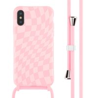 imoshion Coque design en silicone avec cordon iPhone X / Xs - Retro Pink