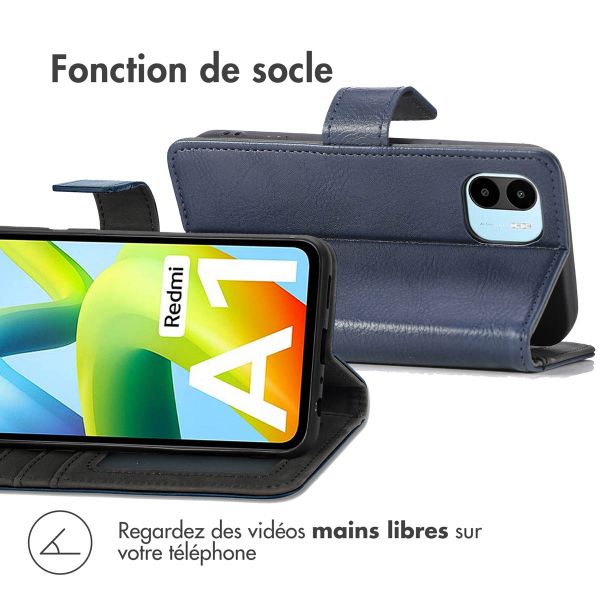 imoshion Étui de téléphone portefeuille Luxe Xiaomi Redmi A1 / A2 - Bleu foncé