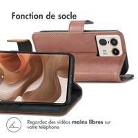 imoshion Étui de téléphone portefeuille Luxe Motorola Edge 50 Ultra - Brun